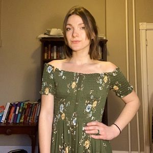 Floral green dress